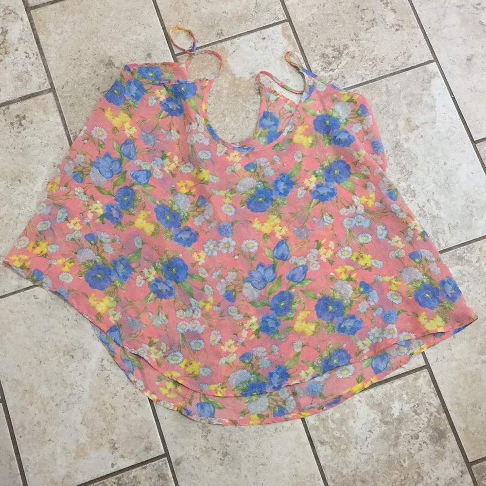 Sheer flowy tank top